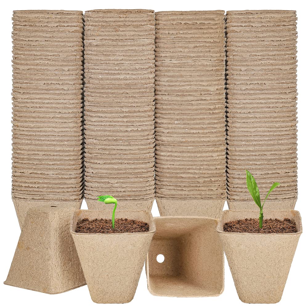 Photo 1 of YESIACE 126 Packs Square Peat Pots, 3.15 Inch Seed Starting Pots with Drainage Holes Square Nursery Pot,Biodegradable Eco-Friendly Round Plant Seed Starter Peat Germination Seedling Trays