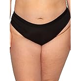 Curvy Couture Women's No Show Sheer Mesh High-Cut Brief Panty