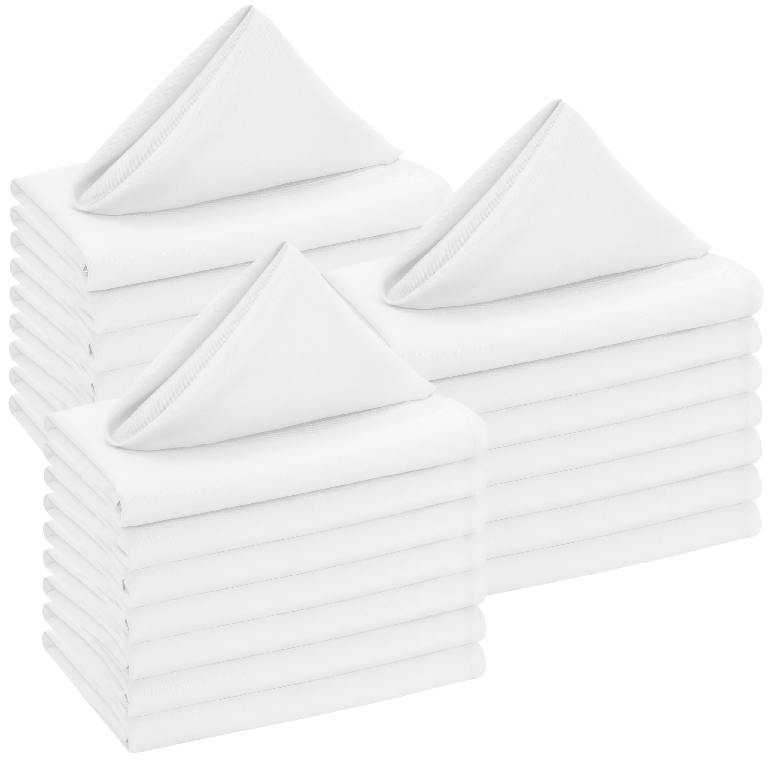 Utopia Home [288 Pack, White] Cloth Napkins 17x17 Inches, 100% Polyester Hemmed Edges, Washable and Reusable Ideal for Parties, Weddings and Dinners Image