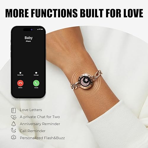 TOTWOO Touch Bracelets for Couples, Vibration & Light up for Love Couples |  Long Distance Relationship Gifts for Girlfriend Bluetooth Pairing Jewelry  in Saudi Arabia