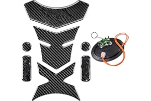 REVSOSTAR 5D Real Carbon Fiber, Motorcycle Decal Vinyl Tank Protector, Tank Pad for NJ 650 ZX636 ZX600 ZX-10R ZX14 ZX1400 ZX14R ABS 1000 ZX100(Grey) with Kick Stand Coaster