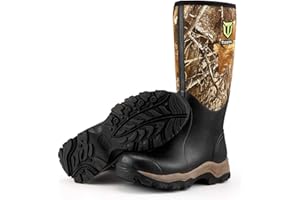 TIDEWE Hunting Boot for Men, Insulated Waterproof Durable 16" Men's Hunting Boot, 6mm Neoprene and Rubber Outdoor Boot Realtree Edge Camo (400g Insulated & Standard)