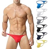 KAREN SPACE Ice Silk Sexy Men's Thong Underwear, Athletic Supporters for Men