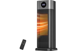 Lostrain Space Heater, 1500W Electric Ceramic Tower Heater Fan PTC 3S Fast Heating with Thermostat and Remote, 70°Oscillating