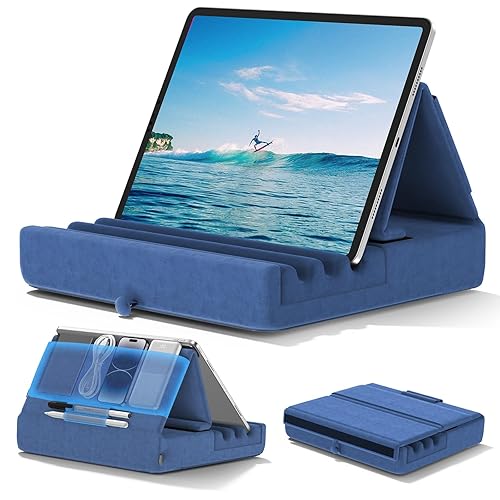 KDD Tablet Pillow Holder, Foldable iPad Stand for Lap, Bed and