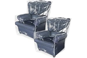 2Pcs Plastic Patio Chair Cover 35.43x39.37x23.62in, Waterproof Dustproof Clear Armchair Cover for Recliner Armchair Patio Cha