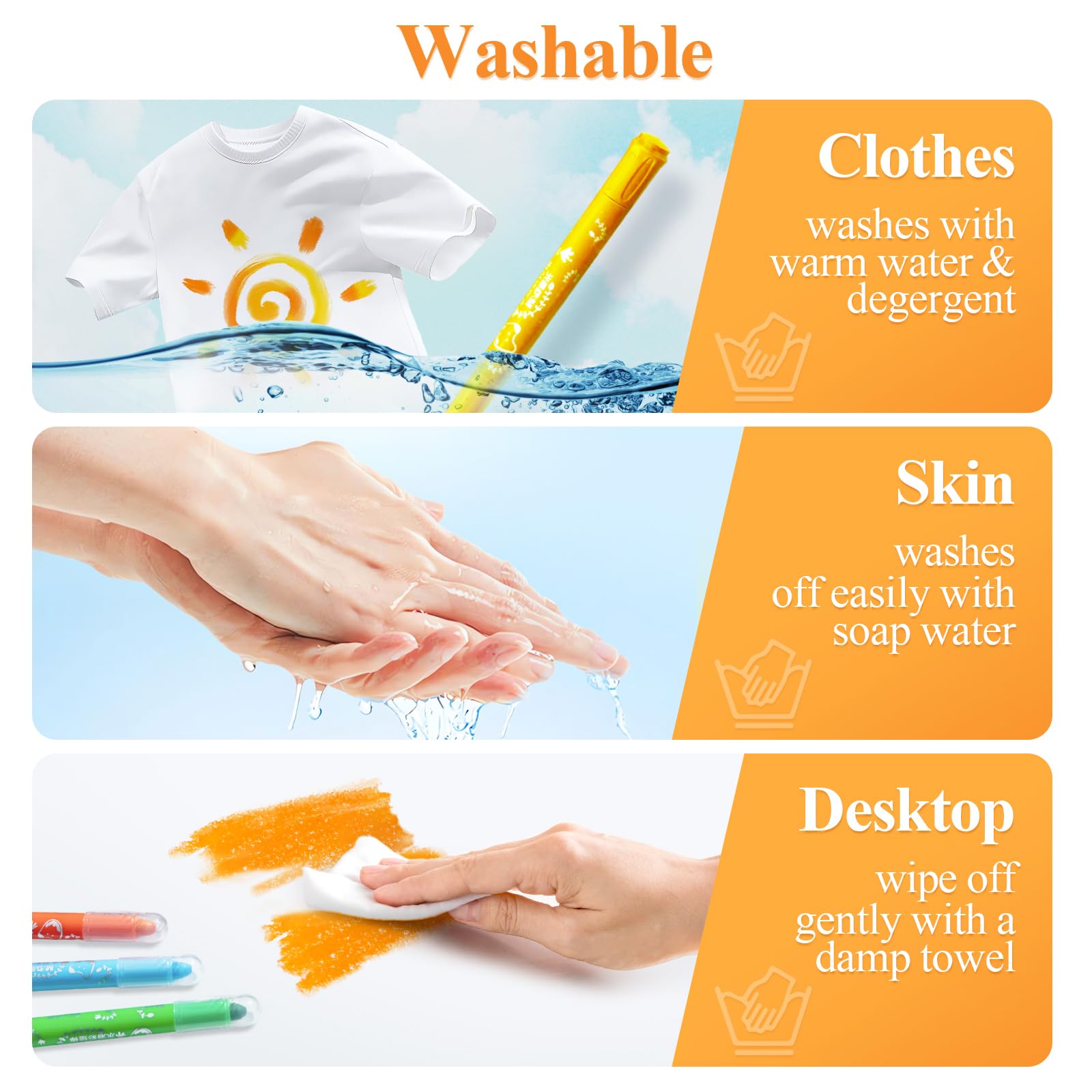 M&G Washable Tempera Paint Sticks, 48 colors Solid Tempera Paint Set with 1 paint brush for Kids, Super Quick Drying, Works Great on Paper Wood Glass Ceramic Canvas