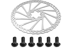 CADUFUELLY 203 mm Bike Disc Brake Rotor Stainless Steel with 6 Bolts, Bicycle Rotors for Mountain Bike Road Bike MTB Square H