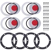CheeMuii 4Pack 359-5995 Hub Cap Window Covers Kit Fit for 343-4009 Hub Cap | 4 Set 359 5995 Hubcap Oil Window Cover Kit with Plugs &amp; Gaskets &amp; Bolts Fit for Stemco 343 4009 Trailer Axle Hub Caps