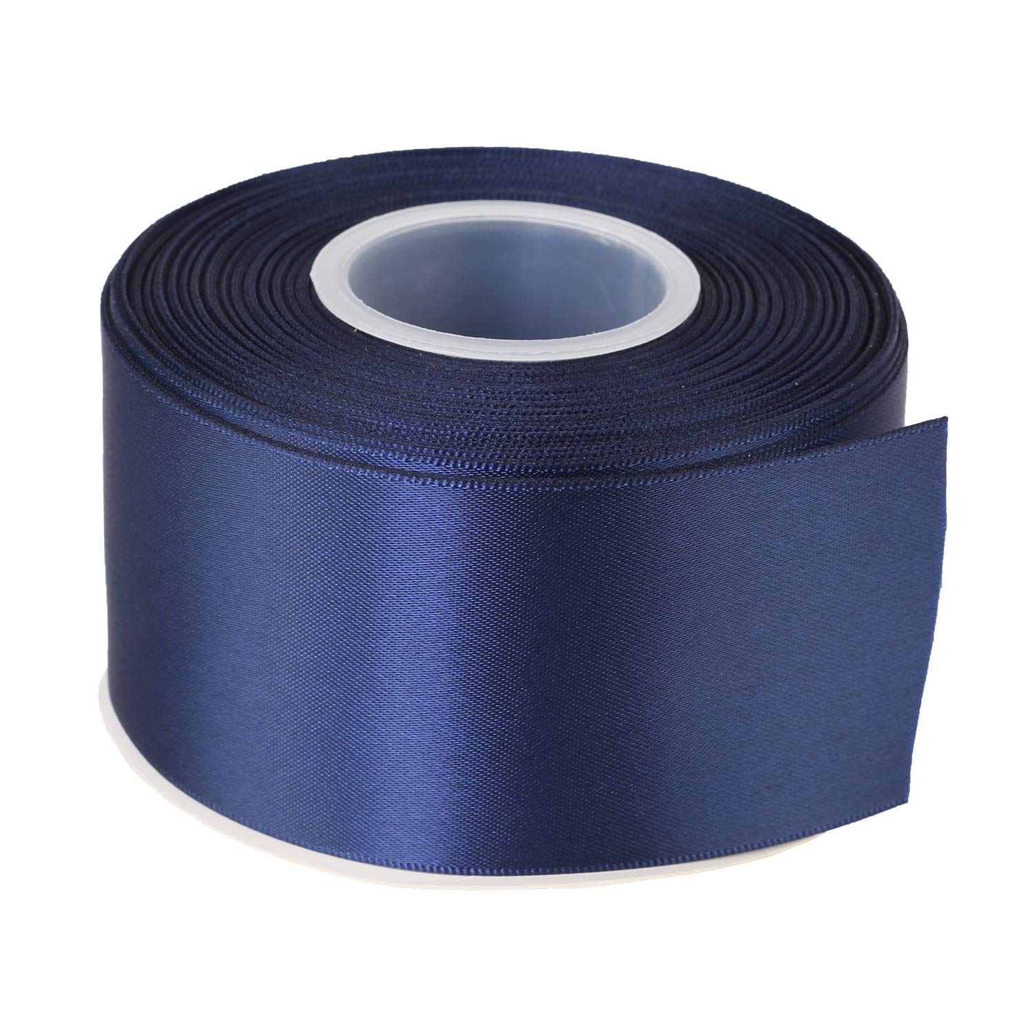 ITIsparkle 50mm Width Double Faced Satin Ribbon 22 Meters-Roll Set for Gift Wrapping Party Favor Hair Braids Baby Shower Decoration Craft Supplies, Navy Blue