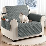 TAOCOCO 100% Waterproof 1 Seater Sofa Cover with Storage Pockets Dark Grey view 8