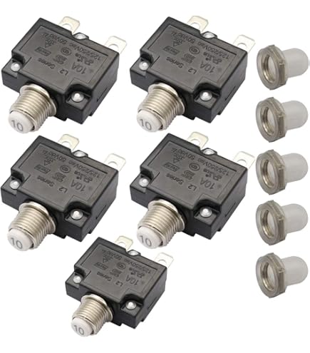 Lot De 2 Disjoncteurs Thermiques Réarmables 15A - 125/250V AC - Bouton Poussoir Reset - Uxcell