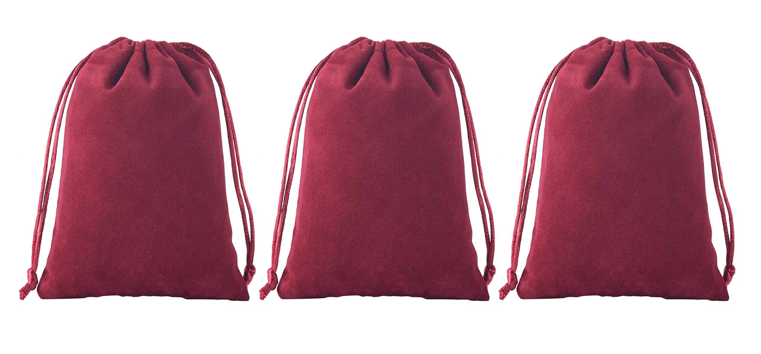 KONMAY 20pcs Small Velvet Drawstring Bags, 5.0x7.0cm Wine Velevet Jewellery Pouches for Gifts, Party Favors — image 1