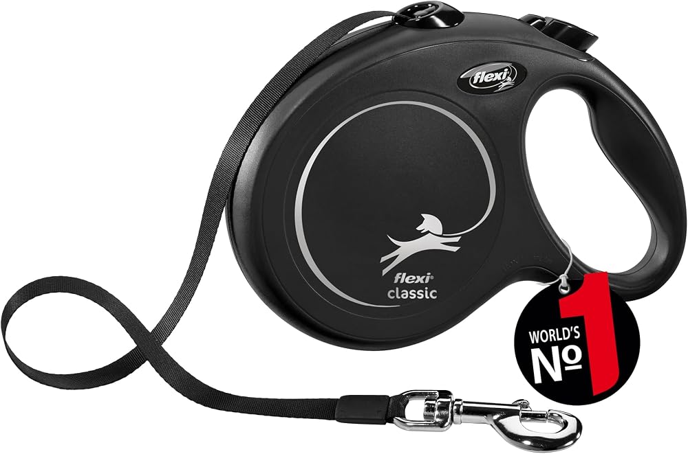 flexi Classic L Tape 8 m Black Retractable Dog Leash up to 50 kg