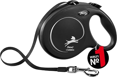 flexi Classic L Tape 8 m Black Retractable Dog Leash up to 50 kg