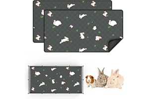 MODESLAB 2-Pack Guinea Pig Cage Liner, 24" x 47" Reusable Guinea Pig Bedding Washable Absorbent Pee Pads for Dogs Rabbit Chinchilla Hamster, Leakproof & Anti Slip