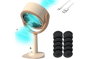 COEAOO Smoke Away Purifier Fan, Smoke Purifier for Smoking Indoors, Compact Desktop Air Purifier and Smoke Remover for Home, Office, Kitchen, Desk, and Travel with 12 PCS Filter Cotton(Rechargeable)