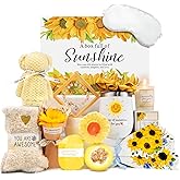 Gift Baskets for Women, Sending Sunshine Sunflower Care Package for Women, Thank You, Get Well, Sympathy Inspirational Valentine's Day Gifts for Her Mom Sister Girlfriend Wife, Self Care Spa Basket