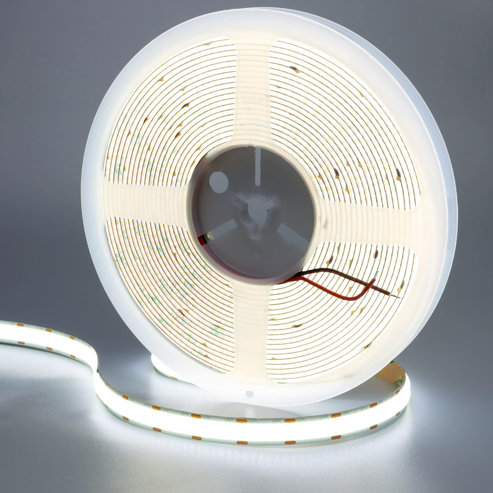 GOMING 32.8ft(10M) 24V Double Row COB LED Strip Light Cool White 6000K 6000LEDs CRI 93+ 20000lm Uniform Glow Dotless Not Waterproof IP20 Flexible LED Tape Lights for DIY Home Decor(No Power Supply) — image 1