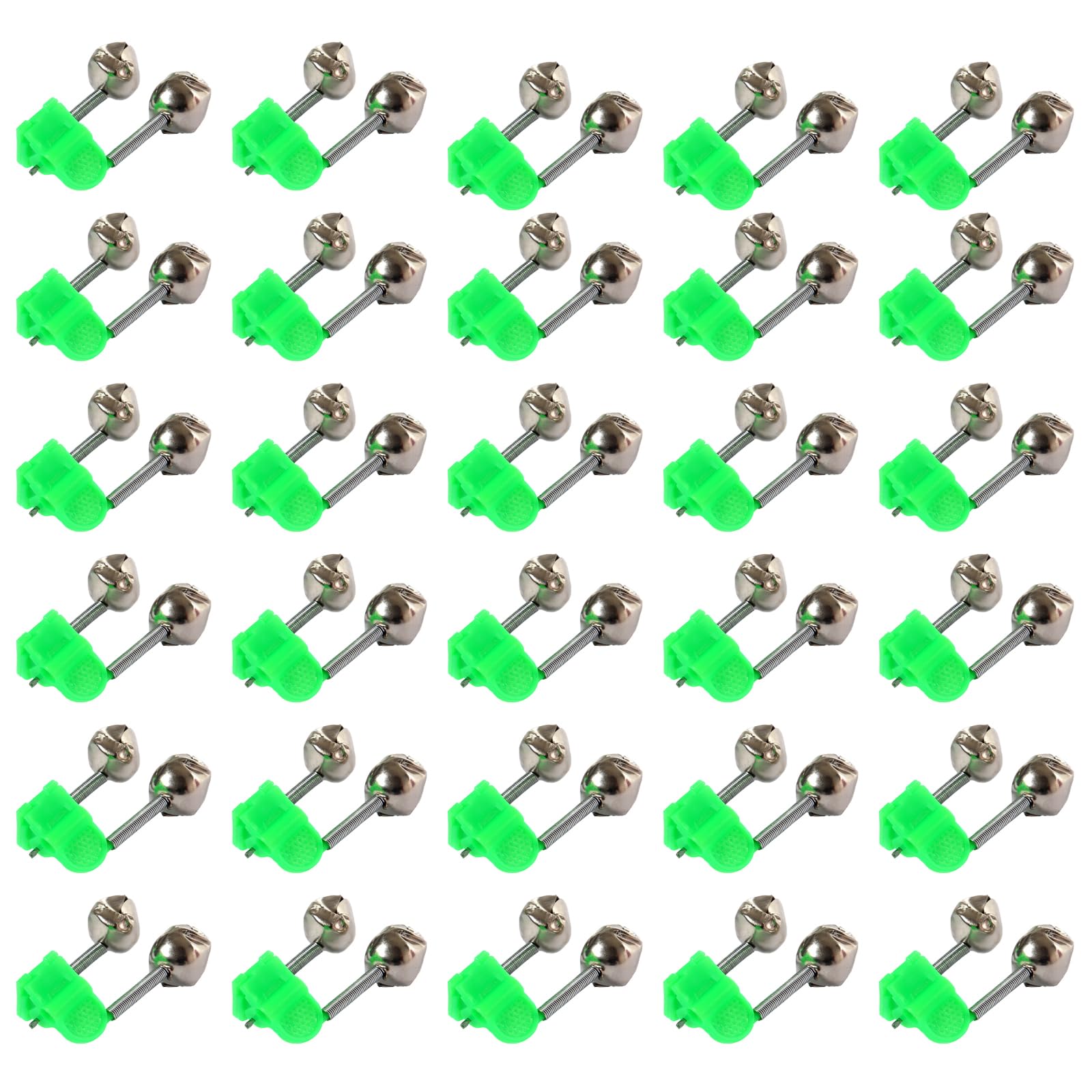 100 Pack Fishing Rod Bite Alarm, Twin Bells Tackle Night Fishing Rod Fishing Clip Bells for Fishing Enthusiasts