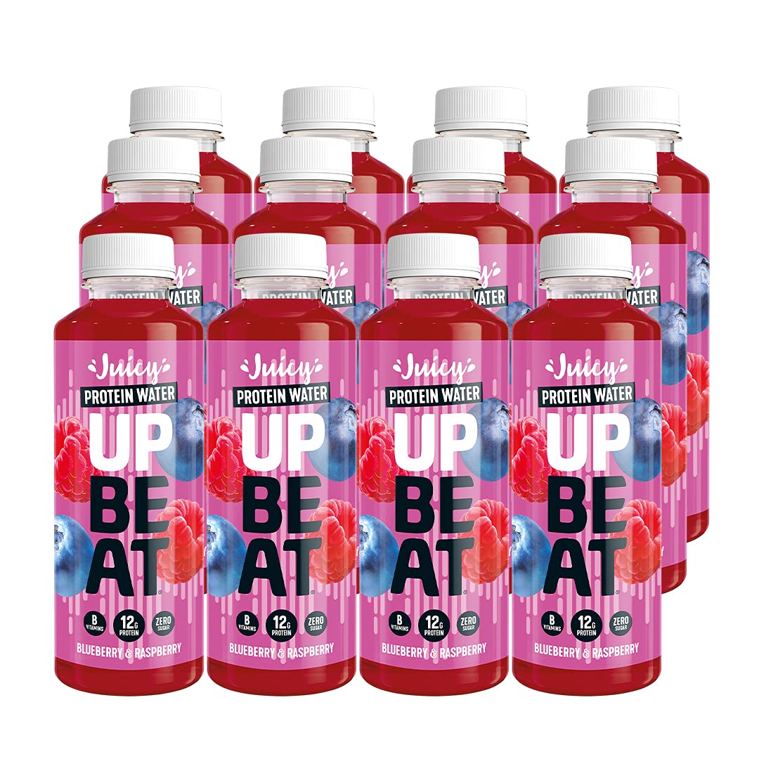 UPBEAT Juicy Protein Water 12x 500ml | High Protein, Zero Sugar, Energising B Vitamins
