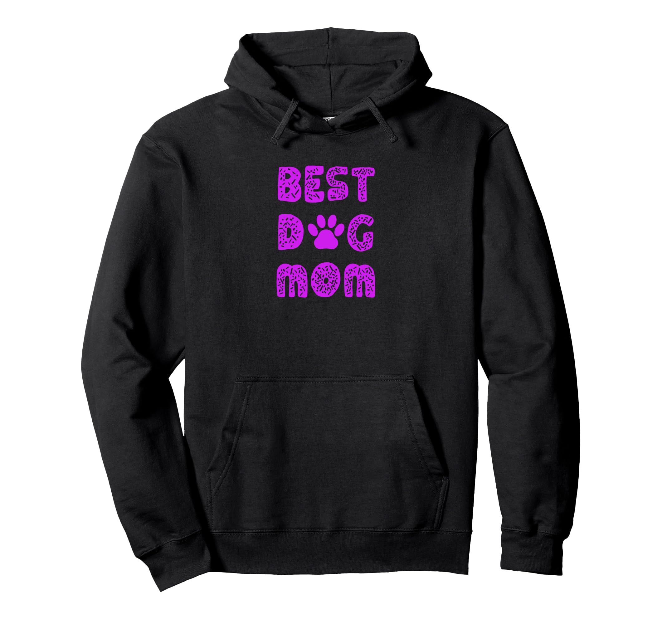 Best Dog Mom with Dog Paw Print Pullover Hoodie