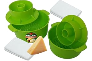 2 Pcs Cheese Mold With Follower Piston - Green Cheesemaking Supplies - Form Mold - Cotton Cloth for Straining - Molde Para Qu