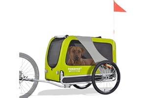 DOGGYHUT® Premium XL Pet Bike Trailer for Large Dog or Multiple Small Dogs, Up to 100 lbs,Dog Bicycle Carrier,Low Center of Gravity,Easy Folding Frame Cart