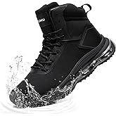 KEFUWU Men's Waterproof Work Tactical Boots Side Zipper Hiking Combat Military Boots Non Slip Lightweight 6 Inches