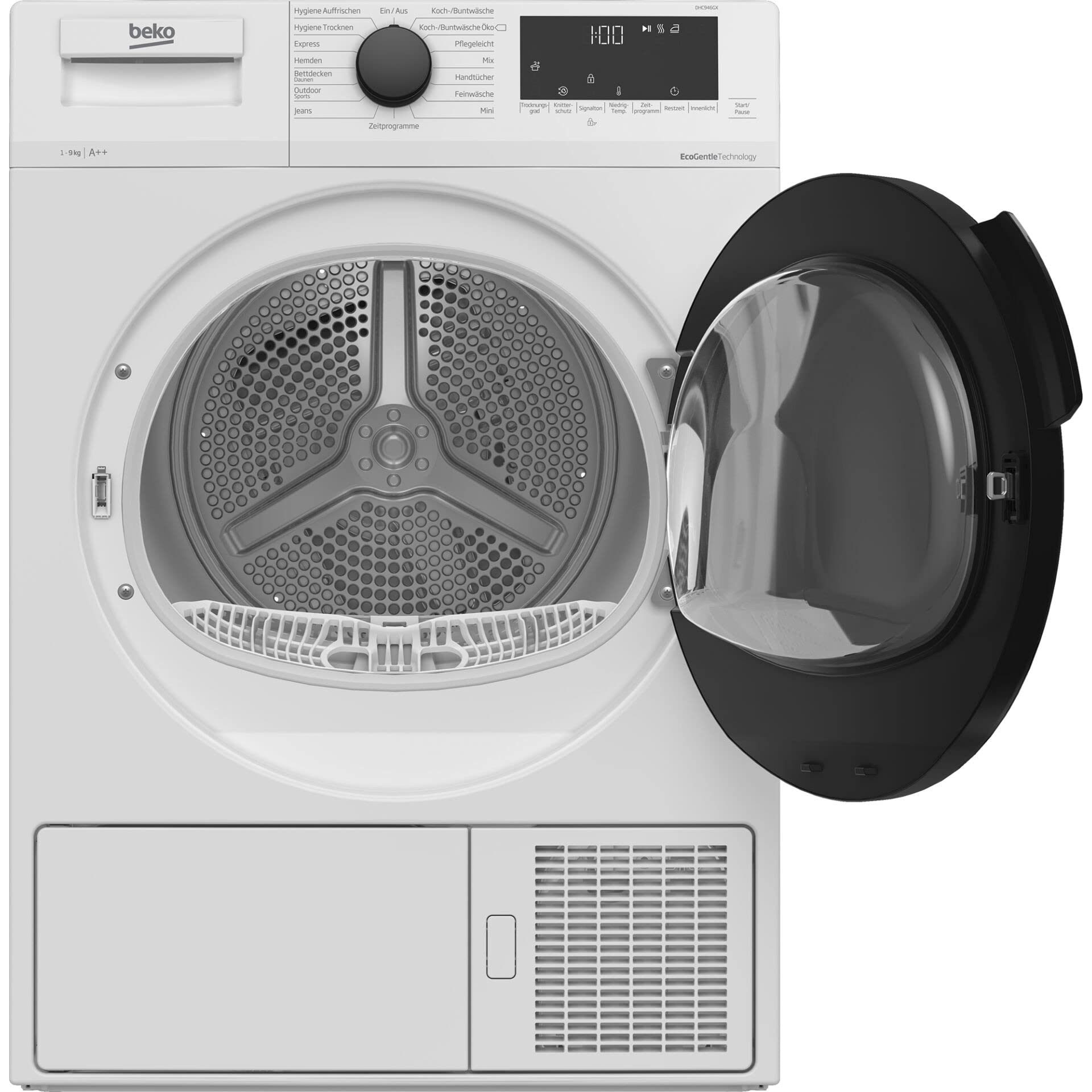 Beko DHC946GX b300 Wärmepumpentrockner, Wäschetrockner, 9 kg, Frontlader, AquaWave Schontrommel, Hygiene Trocknen & Hygiene Auffrischen, 15 Programme, Weiß 3