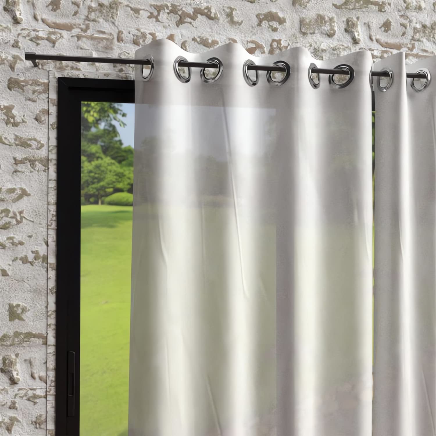 Soleil d'ocre Bohem Sail with Eyelets Effect 135 x 250 cm White