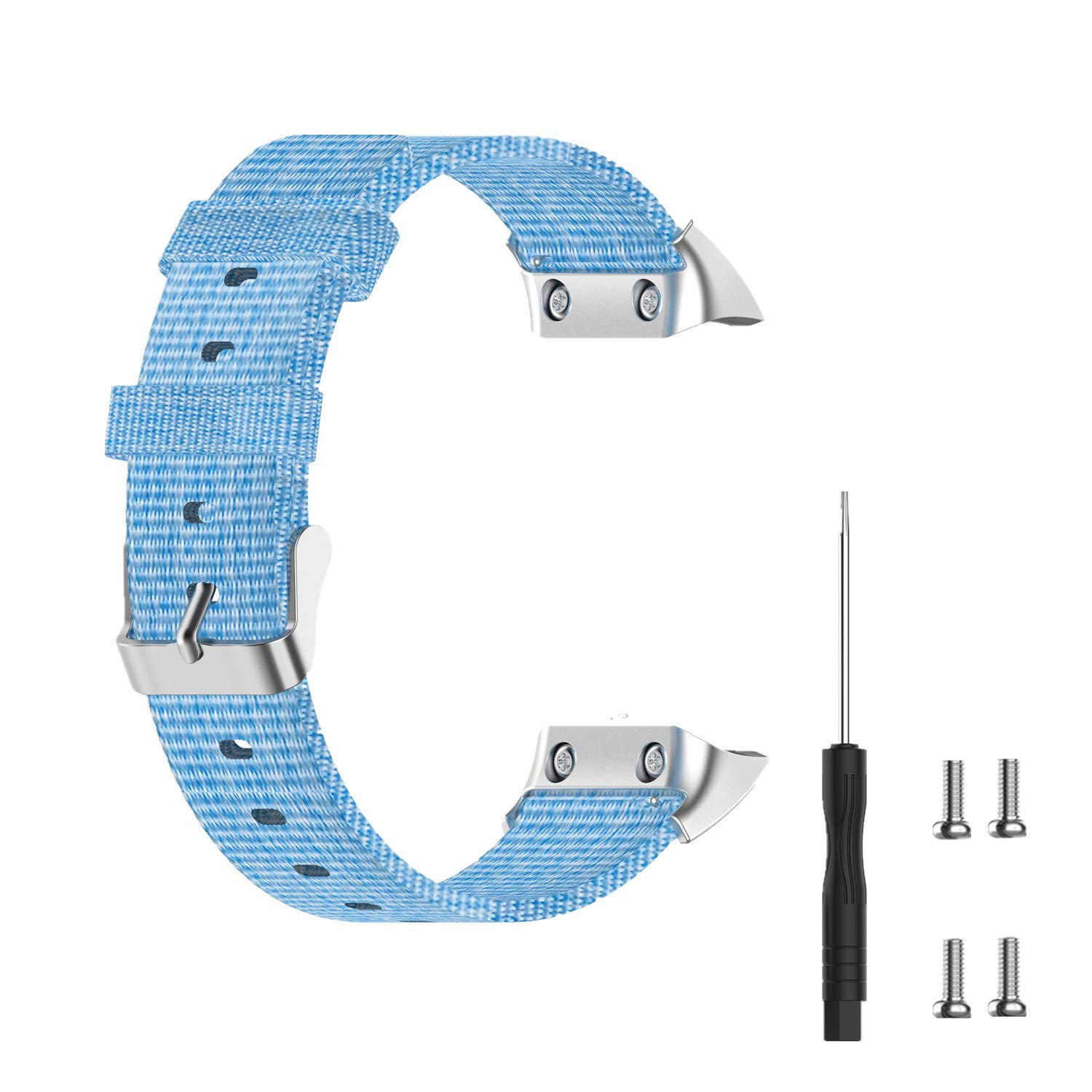 Huwokxix Replacement Strap for Garmin Forerunner 30/Forerunner 35,Nylon Fabric Watchband (Skyblue) โ image 1
