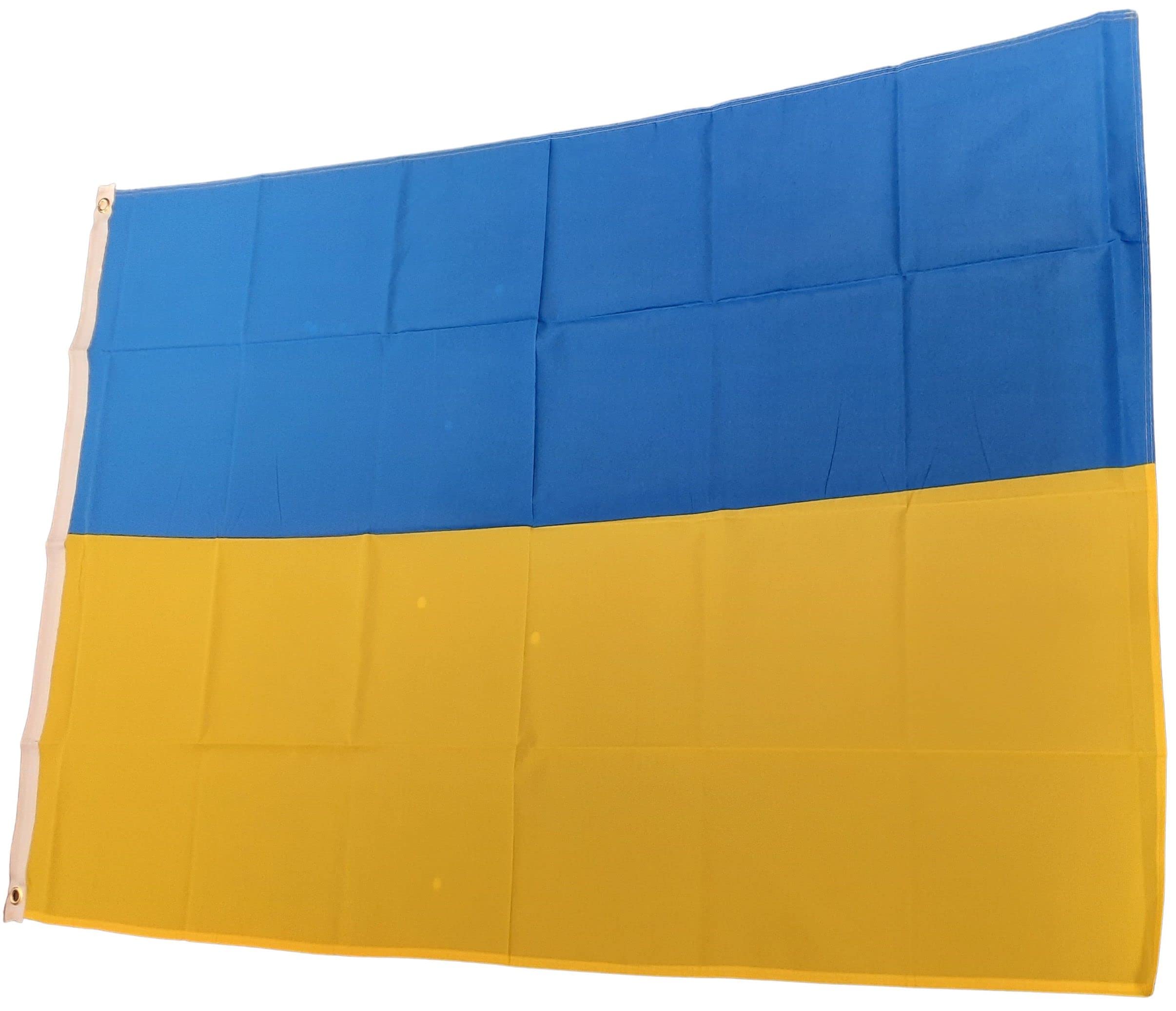 NWFlags Ukraine Flag 3ft x 2ft 75d Premium Polyester Suitable For Flagpoles | Strong Polyester 3x2 foot material Ukrainian flag with Eyelets