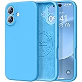 Vooii Magnetic for iPhone 17 Case, Compatible with Magsafe (Premium Liquid Silicone) (Integrated Camera Control Button) Full Body Protective Anti-Scratch Microfiber Lining 6.3", Blue