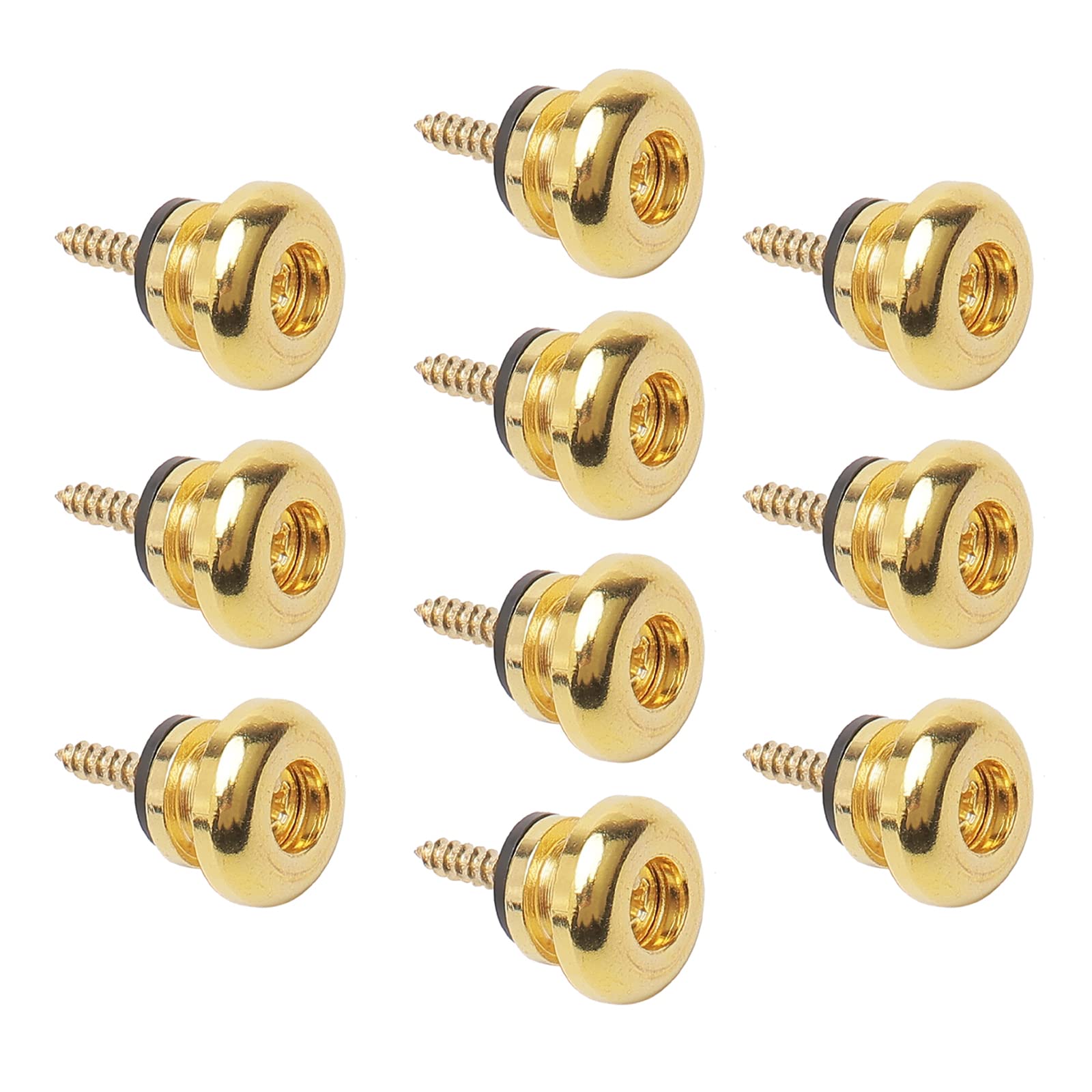 Unxuey Guitar Strap Locks Set, 10Pcs Gold Guitar Strap Buttons Security Quick Release Straplocks Strap Parts for Electric Guitar Acoustic Guitar Bass Ukulele