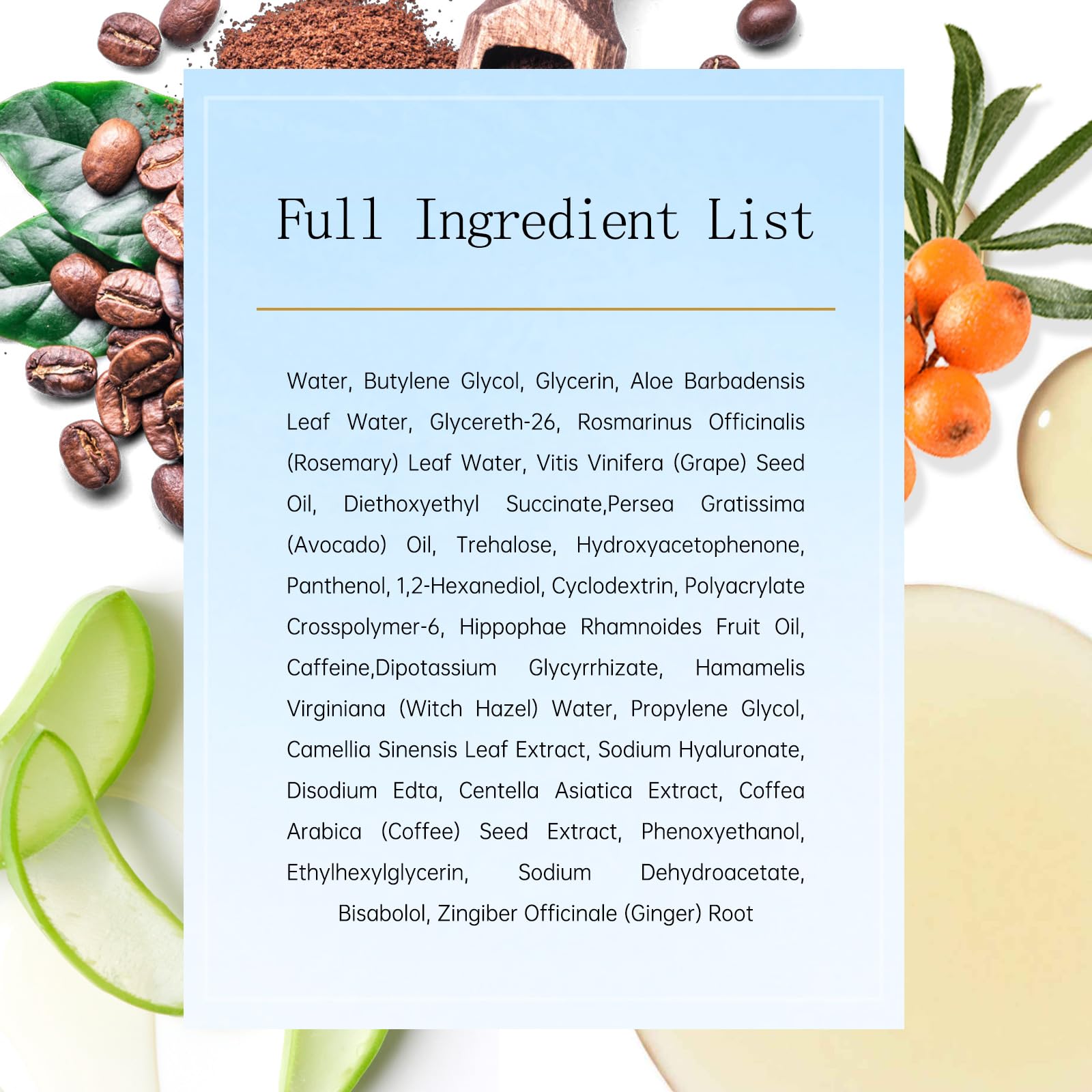 LA.PERSONAL Caffeine Eye Serum, Eye Relief Serum for Reducing Irritation, Moisturizing 1.01 Fl oz/30 Ml