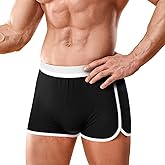 Simlakey Men's Flat Cornered Underwear Size M No Riding Up Boxer Briefs with Large Slit Pantskirt