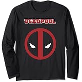 Marvel Comics Retro Classic Deadpool Mesh Style Logo Long Sleeve T-Shirt