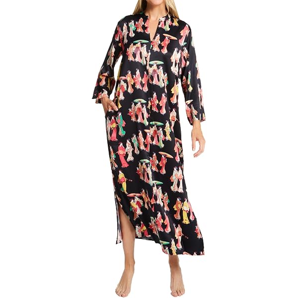 Buy Bonita Satin Zip Caftan in Pink Multi Online