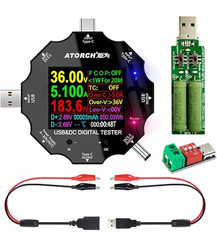 Voltmètre-ampèremètre Numérique TFT 0.96 Pouce – DC 4~30V, 0~12A, Prise DC 5.5x2.1, Neuf