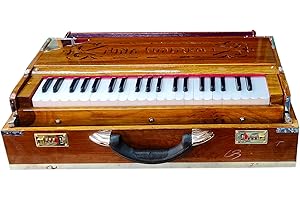 Maanvish Harmonium, Maanvish Professional Harmonium Portable, Double Reeds, 3 1 2 Octaves, 9 Stops,4 Extra Notes, Padded Bag