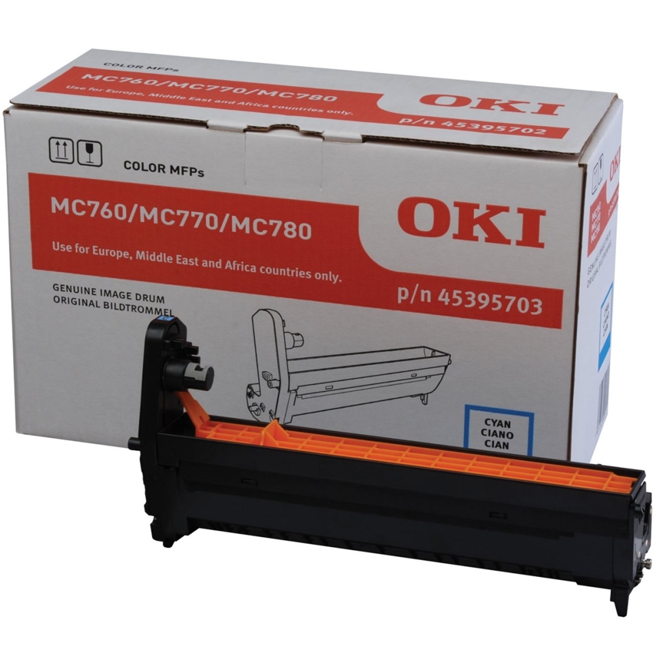 Oki 45395703 EP-MC760 Drum Toner Cartridges - Cyan