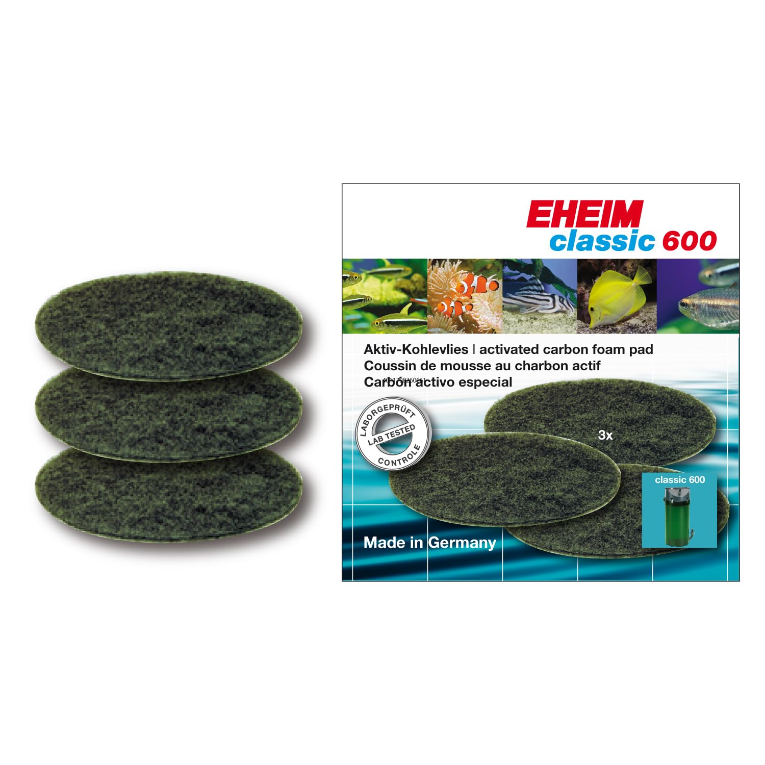 Eheim 2217 Carbon Set of 3 Sponges for Aquarium