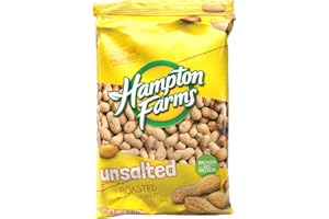 Hampton Farms - USA Grown All-Natural - Fancy Roasted In-Shell Unsalted Peanuts - 5 lb. Bag