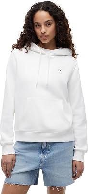Damen Tjw Reg Flag Hoodie Dw0dw19958 Pullover-Kapuzenpulli, Weiß (White), M EU