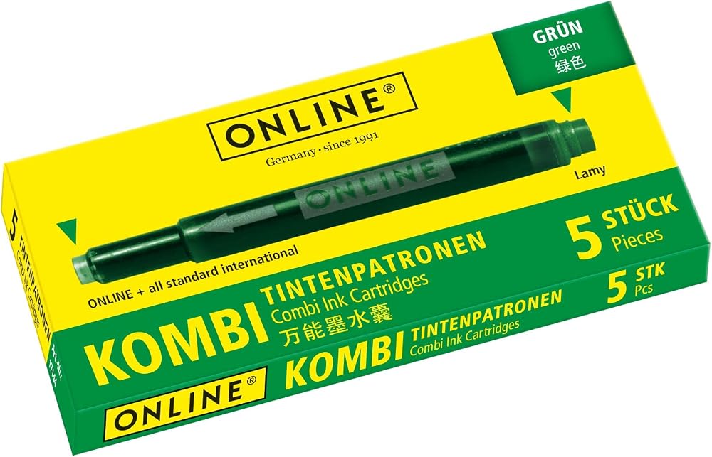 Online Double-Sided Fountain Pen Ink Cartridges 5 Green Universal Lamy