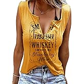 Smooth As Tennessee Tank Top Sweet As Strawberry Shirt Ring Hole Sleeveless Sexy V Neck Womens Retro Country Music Top