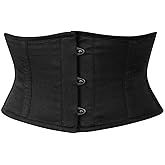 Womens Waist Trainer Cincher Heavy Duty Steel Boned Underbust Waspie Cotton Corset