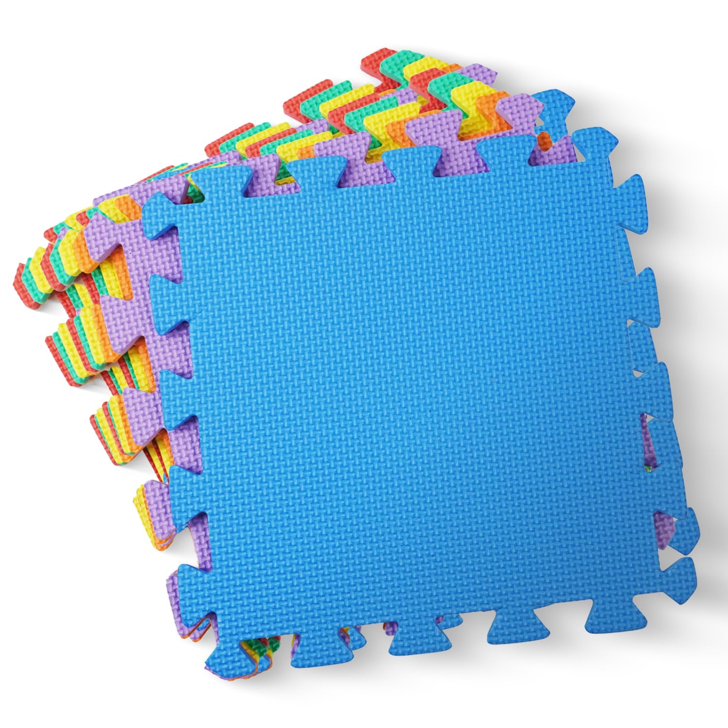kidoola Foam Baby Play Mat (29x29cm) – Thick & Soft EVA Foam Interlocking Floor Tile Matting for Children – Large Multi Colour, Safe & Comfortable 7mm Thick Play Flooring (18pc)