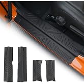 Tecbaba Door Sill Protector for 2020-2026 Jeep Gladiator JT Accessories | Full coverage, TPE waterproof &amp; UV resistant, scratch &amp; scuff shield, anti-slip entry step, no-tool fast install